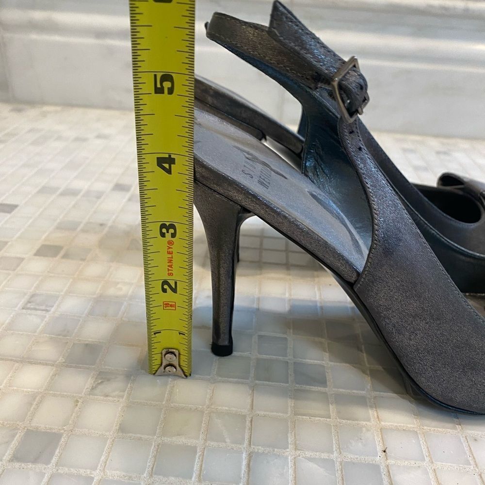 Stuart Weitzman Silver Slingback with Bow - Picture 7 of 9